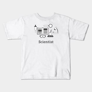 Scientist Icons Black and White Kids T-Shirt